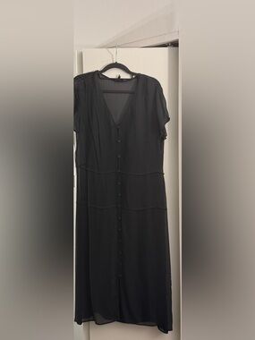 rag & bone Black Button-Front Maxi Dress